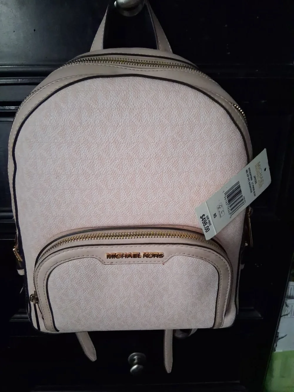 Michael Kors Blush Pink Quilted Mini Backpack with Gold Hardware